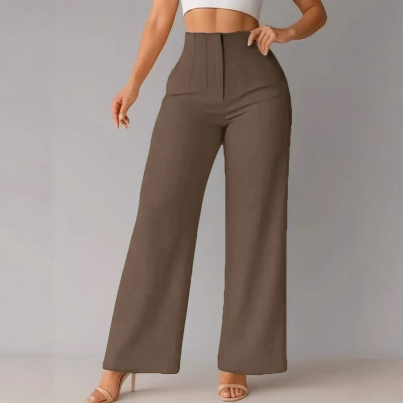 Pantaloni Casual pentru Femei, Culoare Uni, Cu Tăietură Largă-20