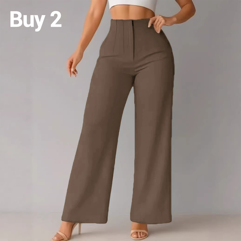 Pantaloni Casual pentru Femei, Culoare Uni, Cu Tăietură Largă-1