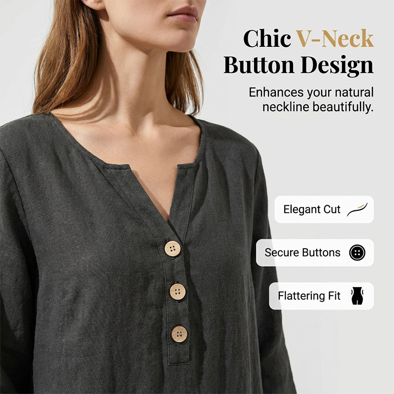 Rochie maxi casual pentru femei, cu decolteu în V și croială lejeră-6