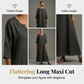 Rochie maxi casual pentru femei, cu decolteu în V și croială lejeră-8