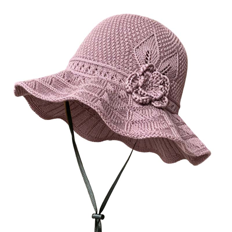 👒O pălărie elegantă cu flori împletite, pentru protecție solară🌸-12