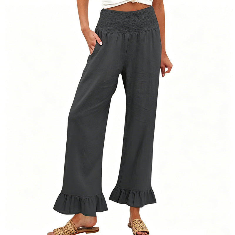 ❤️Pantaloni de lounge cu volane, stil Boho, pentru femei-7