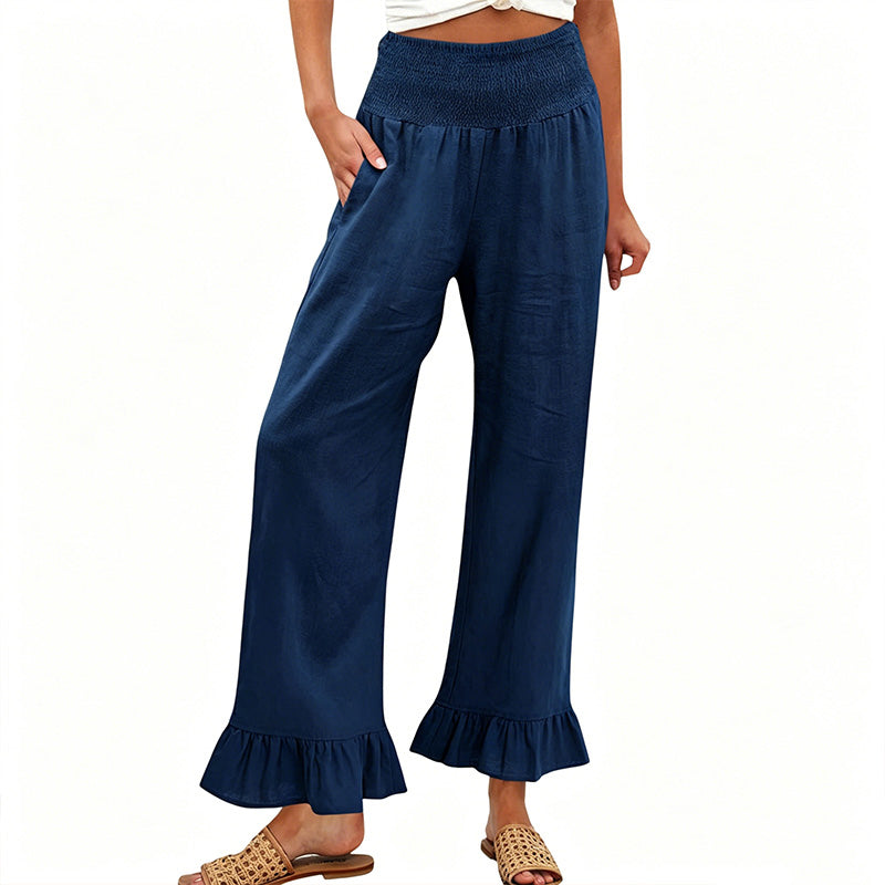 ❤️Pantaloni de lounge cu volane, stil Boho, pentru femei-1
