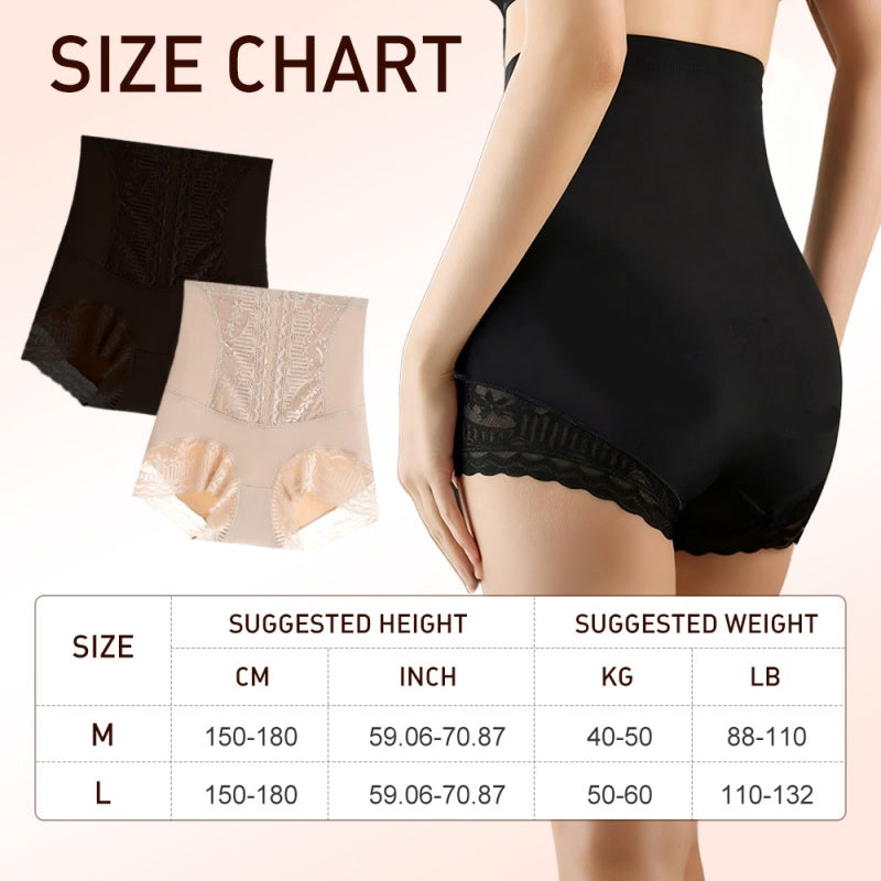 🎉Cumpără unul și primești unul gratis❤️Șorturi pentru femei din dantelă, cu talie înaltă, control al abdomenului și efect de ridicare a feselor-8
