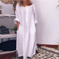 Rochie maxi lejeră din bumbac și in, pentru femei-12