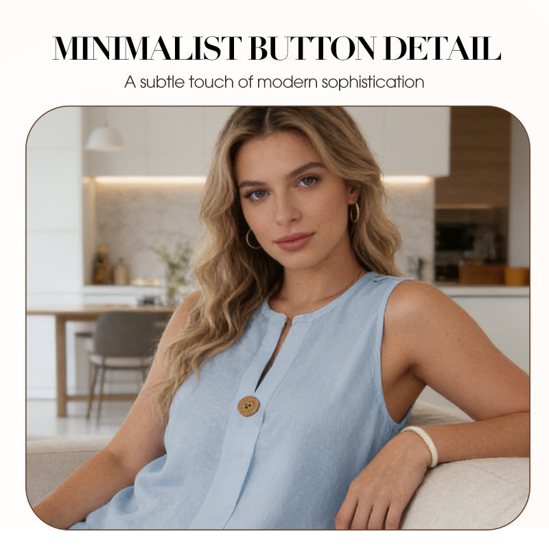 🌿 Set de damă din două piese: maiou fără mâneci + pantaloni cu croi larg-11