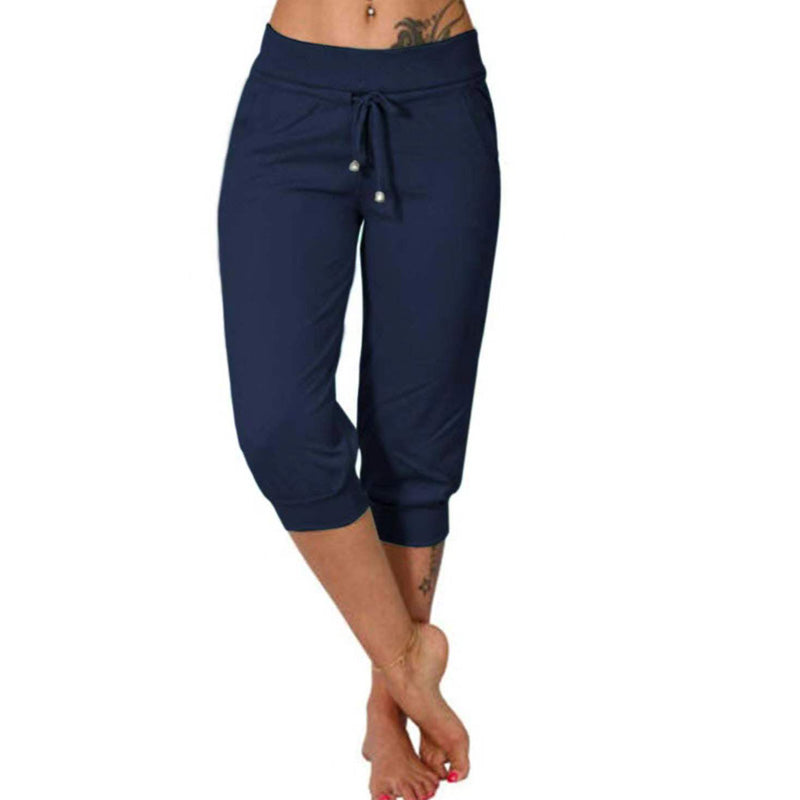 Pantaloni de trening cu talie înaltă, croială ajustată, șnur și buzunare-6