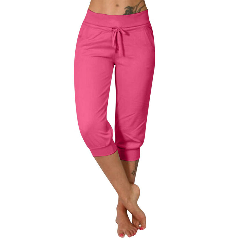 Pantaloni de trening cu talie înaltă, croială ajustată, șnur și buzunare-5