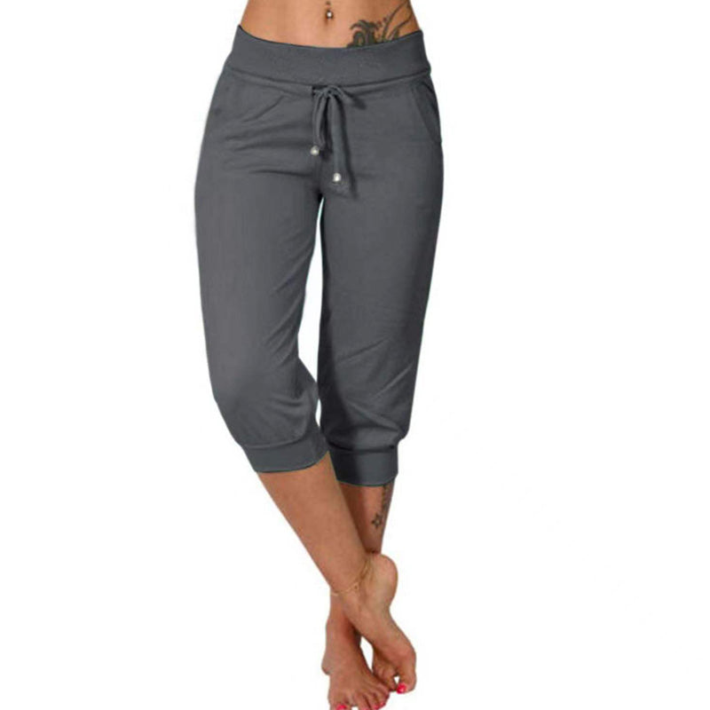 Pantaloni de trening cu talie înaltă, croială ajustată, șnur și buzunare-4