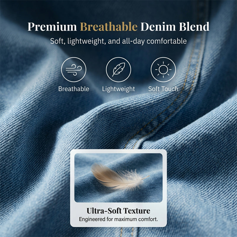 Rochie din denim pentru femei, cu decolteu în V-9