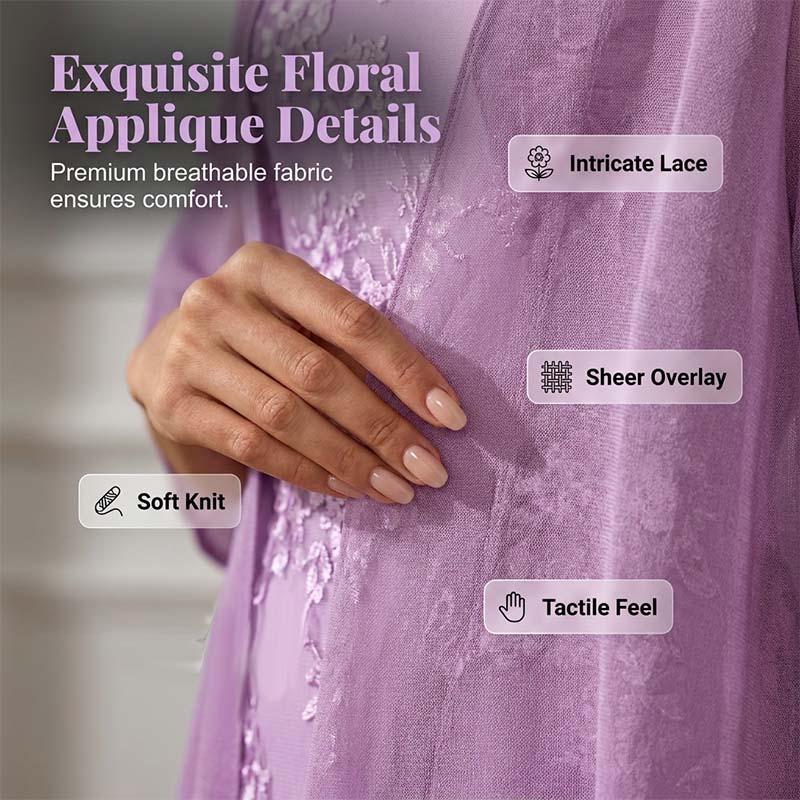 Set de rochie de gală până la genunchi și cardigan pentru femei-13