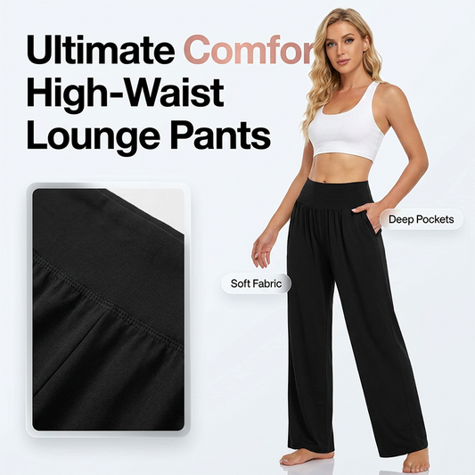 Pantaloni de yoga și de zi cu zi pentru femei, cu talie înaltă și buzunare