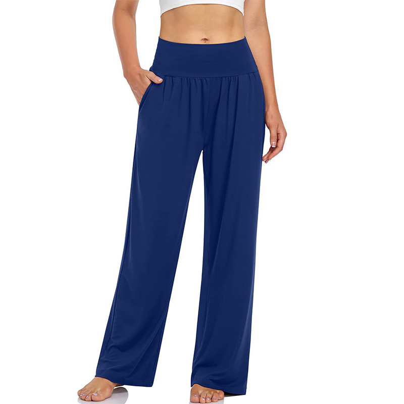 Pantaloni de yoga și de zi cu zi pentru femei, cu talie înaltă și buzunare-8