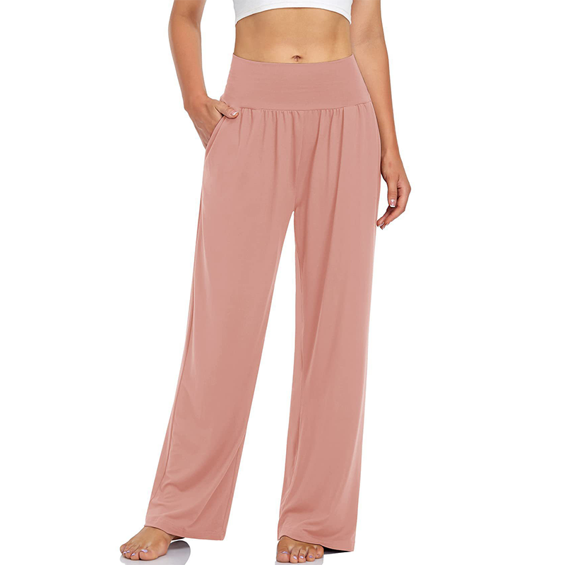 Pantaloni de yoga și de zi cu zi pentru femei, cu talie înaltă și buzunare-11