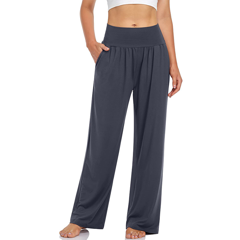 Pantaloni de yoga și de zi cu zi pentru femei, cu talie înaltă și buzunare-13
