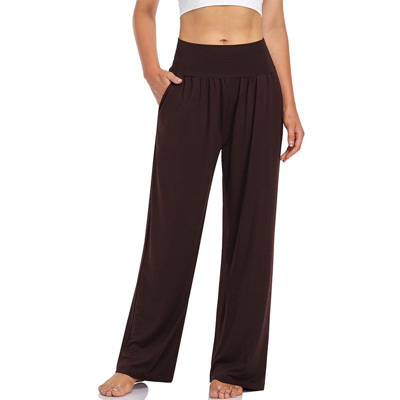 Pantaloni de yoga și de zi cu zi pentru femei, cu talie înaltă și buzunare-12