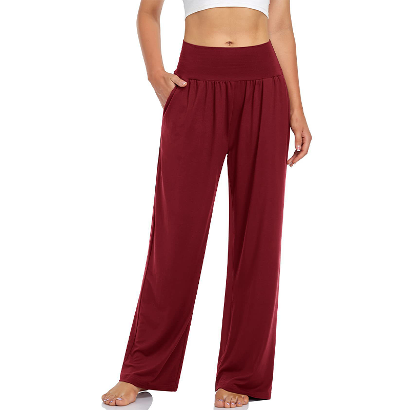 Pantaloni de yoga și de zi cu zi pentru femei, cu talie înaltă și buzunare-16