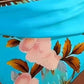 Set de bikini cu talie înaltă și imprimeu pentru femei, asortat cu sandale confortabile din tricot