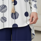 Bluză modernă cu imprimeu, mânecă lungă și pantaloni, set