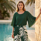 Set de top elegant și pantaloni imprimați pentru femei