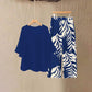 Set de top elegant și pantaloni imprimați pentru femei