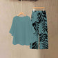 Set de top elegant și pantaloni imprimați pentru femei