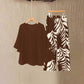 Set de top elegant și pantaloni imprimați pentru femei