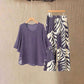 Set de top elegant și pantaloni imprimați pentru femei