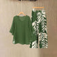 Set de top elegant și pantaloni imprimați pentru femei