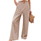 Pantaloni casual pentru femei, talie înaltă, cu picioare largi
