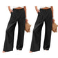 Pantaloni casual pentru femei, talie înaltă, cu picioare largi