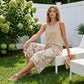 Set de top fără mâneci și pantaloni Capri imprimați