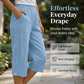 Pantaloni Capri Casual pentru Femei cu Detaliu de Dantelă Laterală