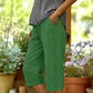 Pantaloni Capri Casual pentru Femei cu Detaliu de Dantelă Laterală
