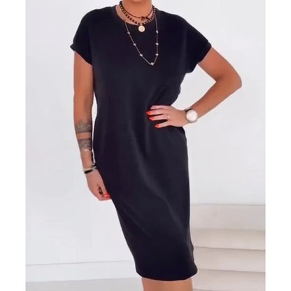 Rochie casual pentru femei, cu mânecă scurtă, tip tricou