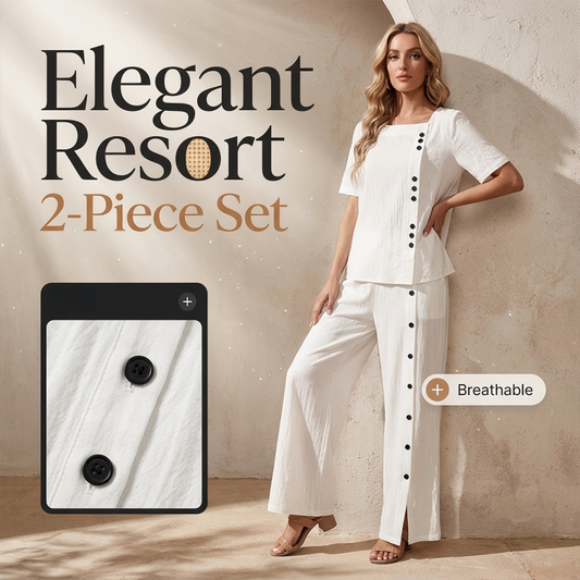 Set de 2 piese: Bluză casual pentru femei și pantaloni cu picior larg