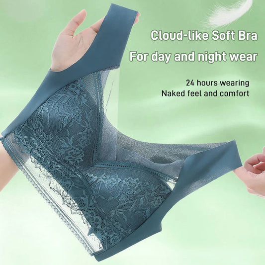 💟Sutien pentru femei realizat din mătase de gheață cu dantelă👙