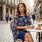 Set de rochie și suprapunere cu imprimeu floral elegant pentru femei