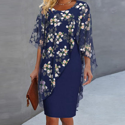 Set de rochie și suprapunere cu imprimeu floral elegant pentru femei