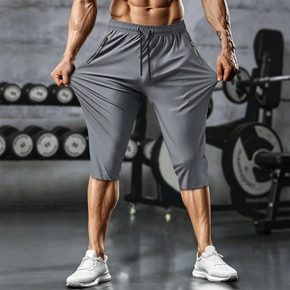 Pantaloni Capri sportivi pentru bărbați, cu uscare rapidă