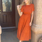 🌷🌸Rochie maxi vaporoasă cu talie înaltă, imprimeu floral, mâneci scurte evazate, guler rotund, elastică, pentru vară 2026