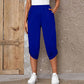 Pantaloni Capri pentru femei, talie elastică, casual