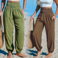 Pantaloni harem pentru femei, cu talie înaltă și elastică
