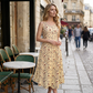 Rochie maxi fără mâneci, cu imprimeu floral și buzunare, pentru femei