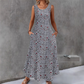Rochie maxi fără mâneci, cu imprimeu floral și buzunare, pentru femei