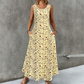 Rochie maxi fără mâneci, cu imprimeu floral și buzunare, pentru femei