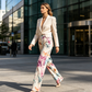 Pantaloni casual cu imprimeu floral pentru femei