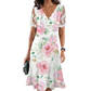 Rochie pentru femei cu imprimeu floral și mâneci din dantelă