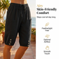 Pantaloni Capri pentru femei cu talie elastică și șnur