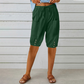 Pantaloni Capri pentru femei cu talie elastică și șnur
